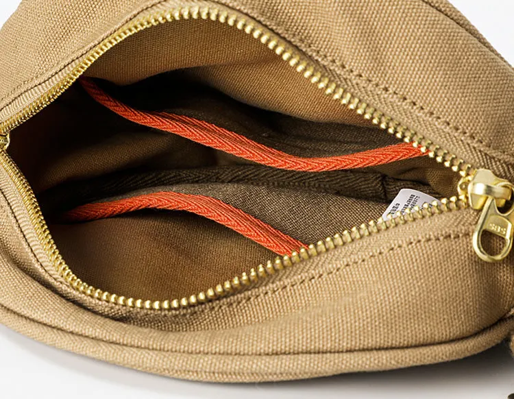 Ladies Camouflage Canvas Bag With Zipper Round Canvas Crossbody Bag