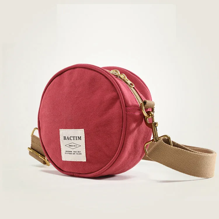 Ladies Camouflage Canvas Bag With Zipper Round Canvas Crossbody Bag