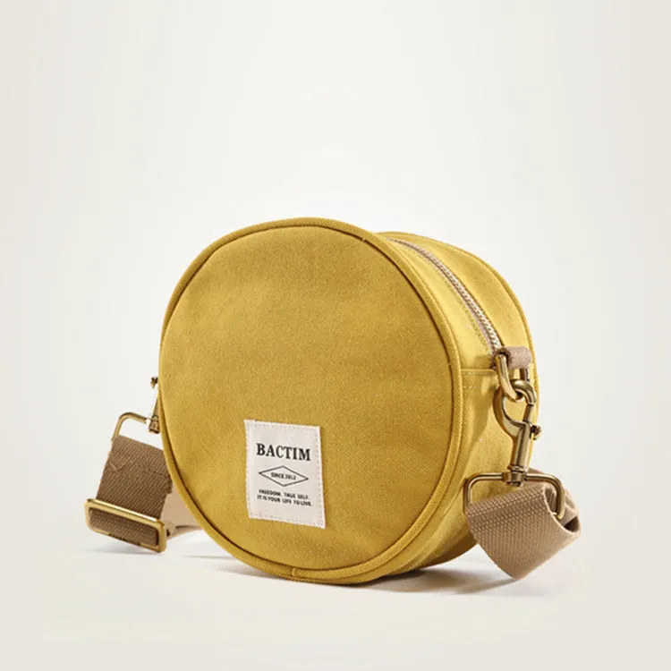 Ladies Camouflage Canvas Bag With Zipper Round Canvas Crossbody Bag