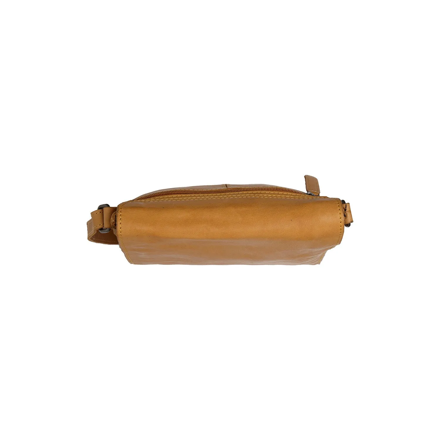 Leather Shoulder Bag Ocher Yellow Duncan