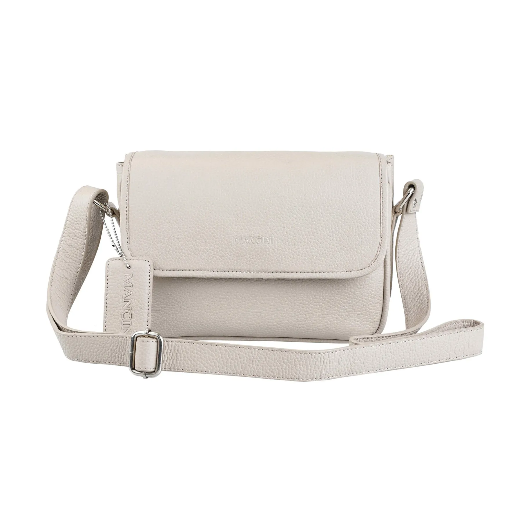 Mancini Pebbled Kimberly Flap Closure Handbag