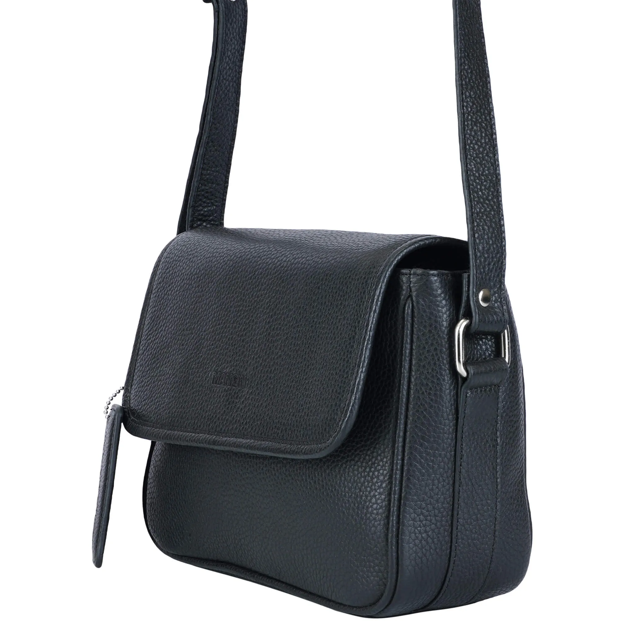 Mancini Pebbled Kimberly Flap Closure Handbag