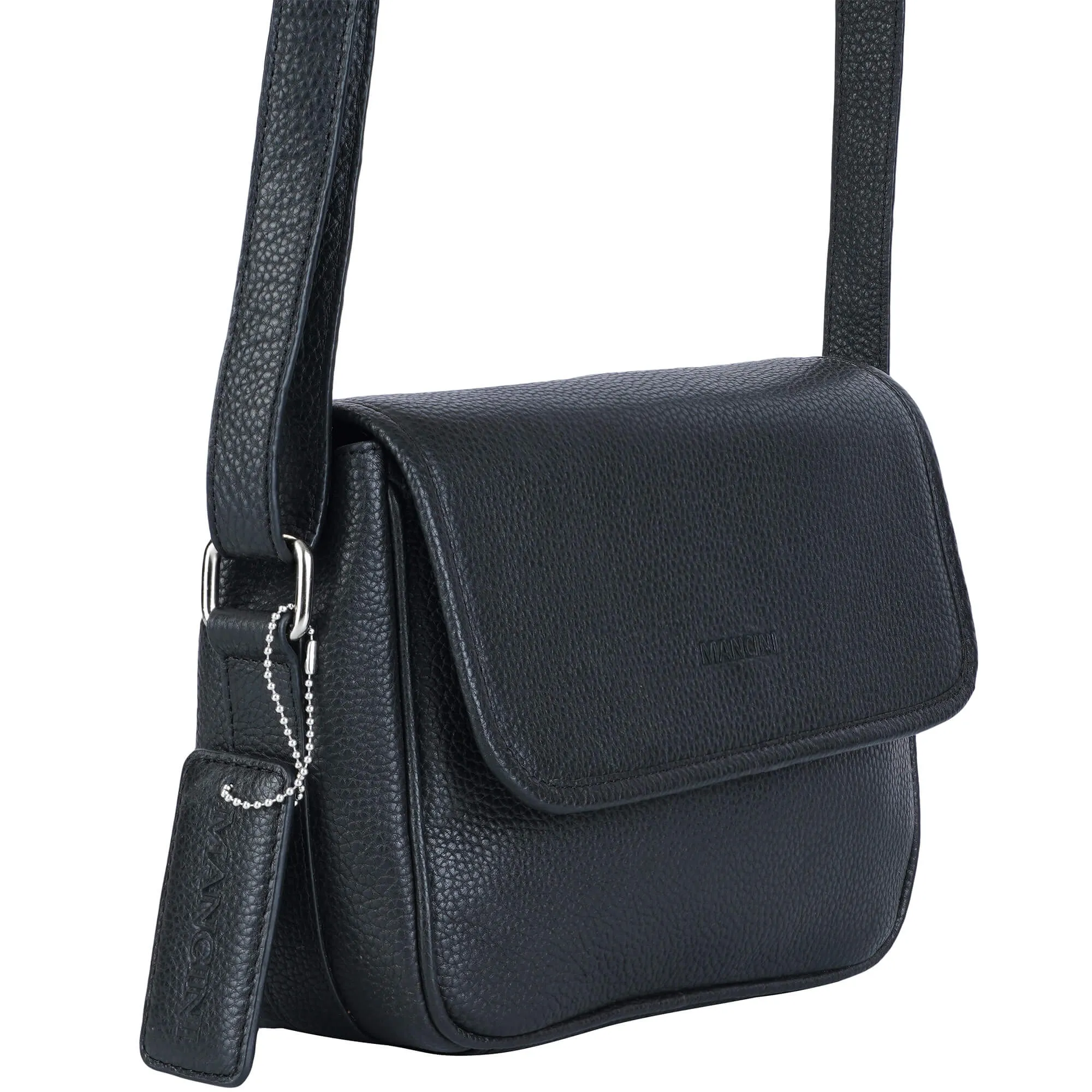 Mancini Pebbled Kimberly Flap Closure Handbag