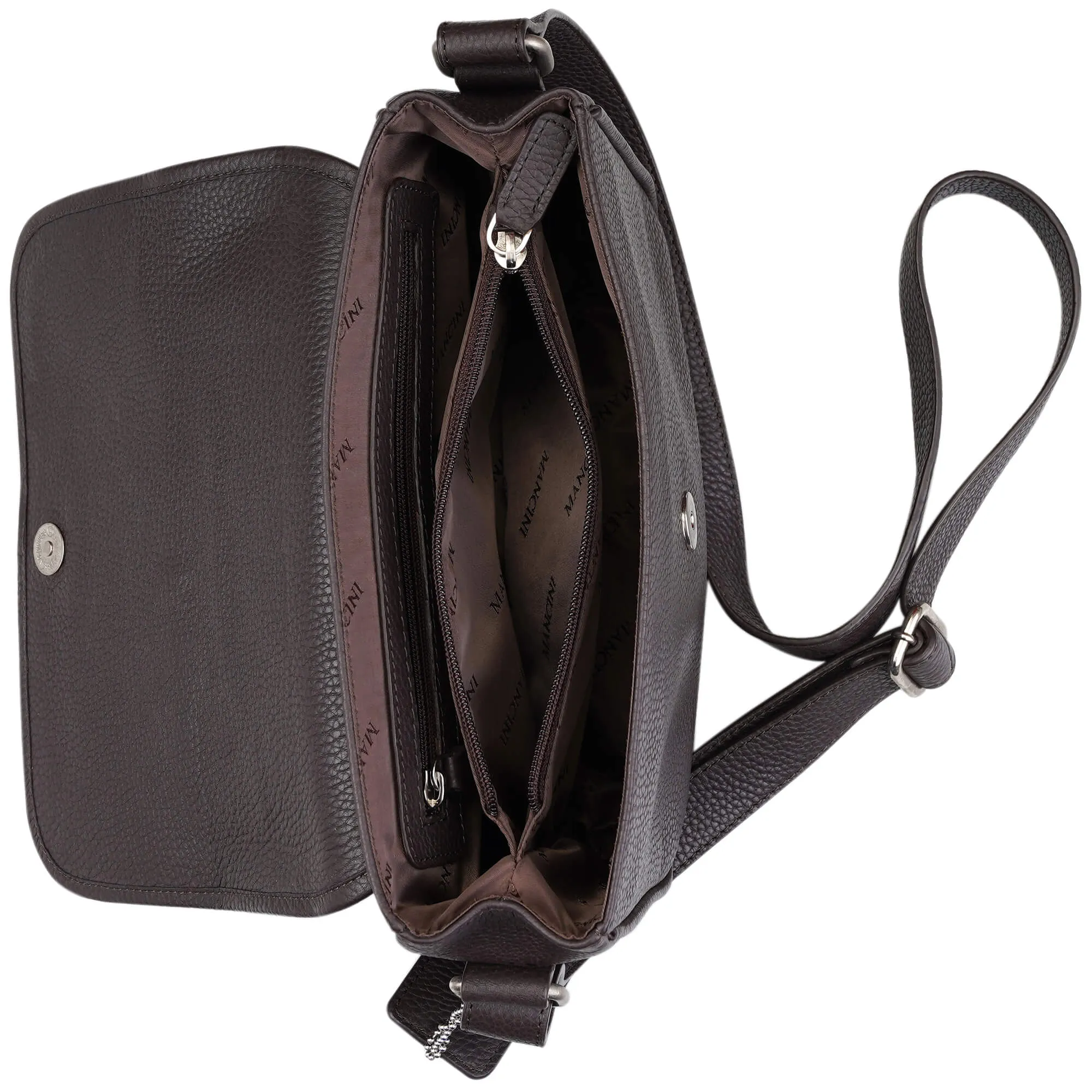 Mancini Pebbled Kimberly Flap Closure Handbag