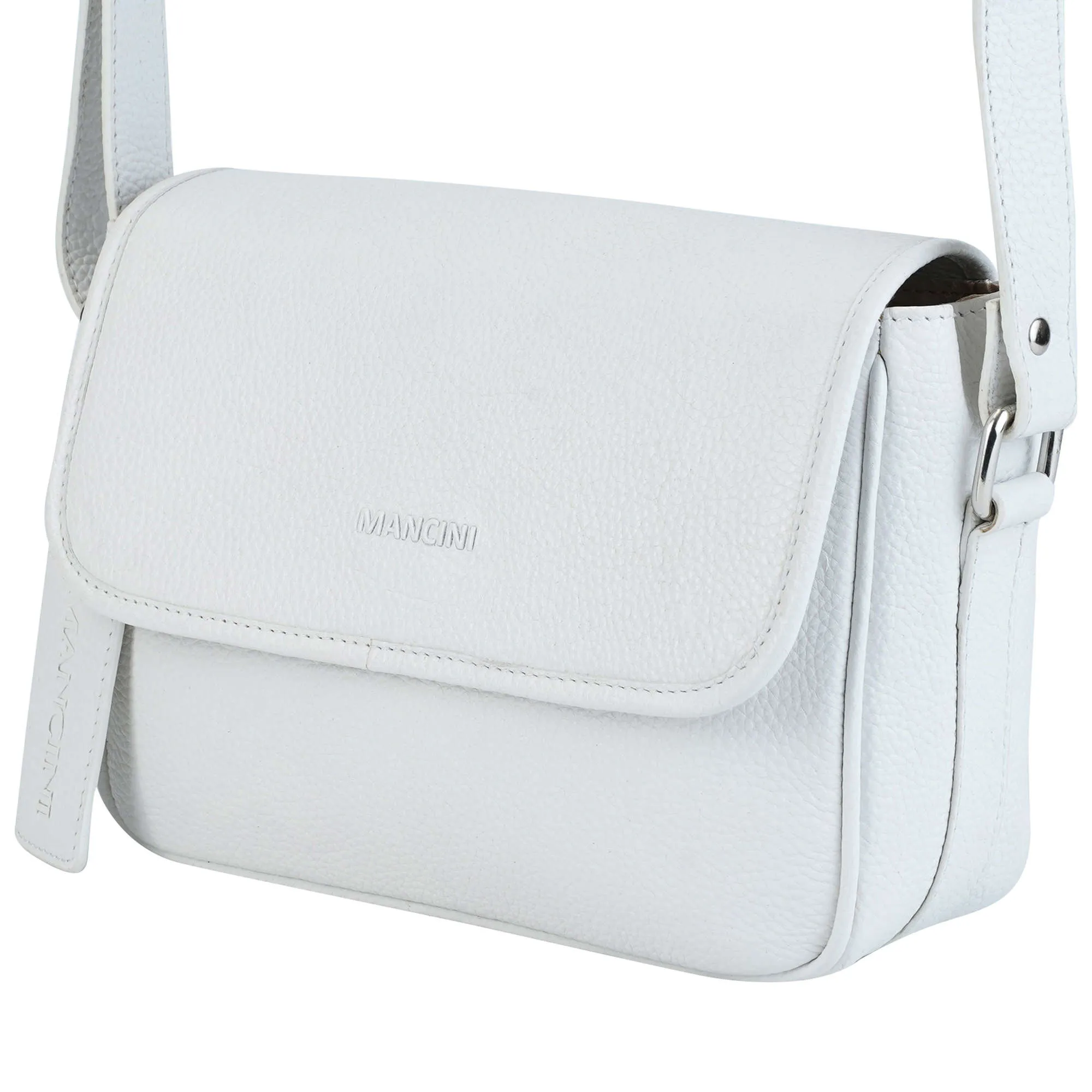 Mancini Pebbled Kimberly Flap Closure Handbag