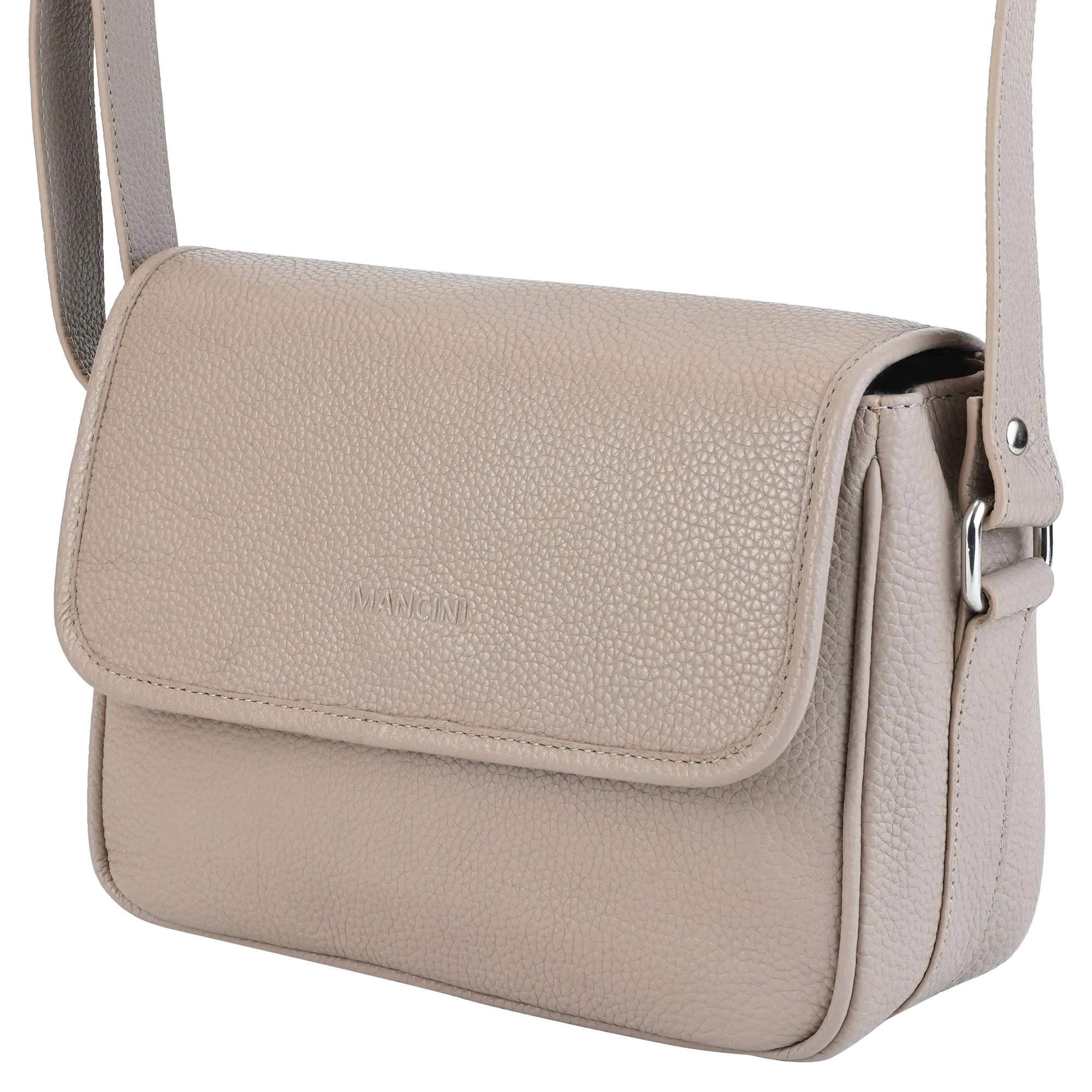 Mancini Pebbled Kimberly Flap Closure Handbag