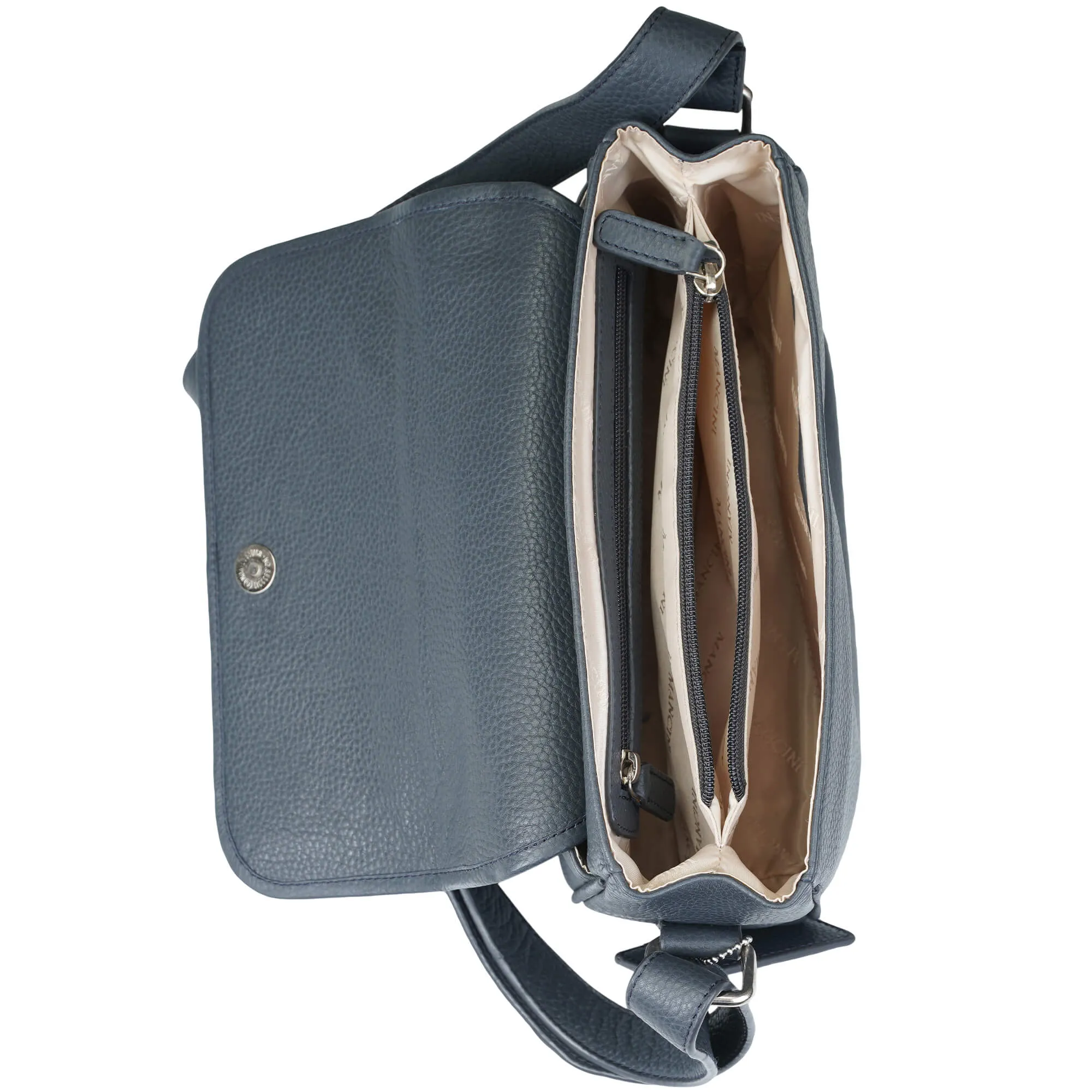 Mancini Pebbled Kimberly Flap Closure Handbag