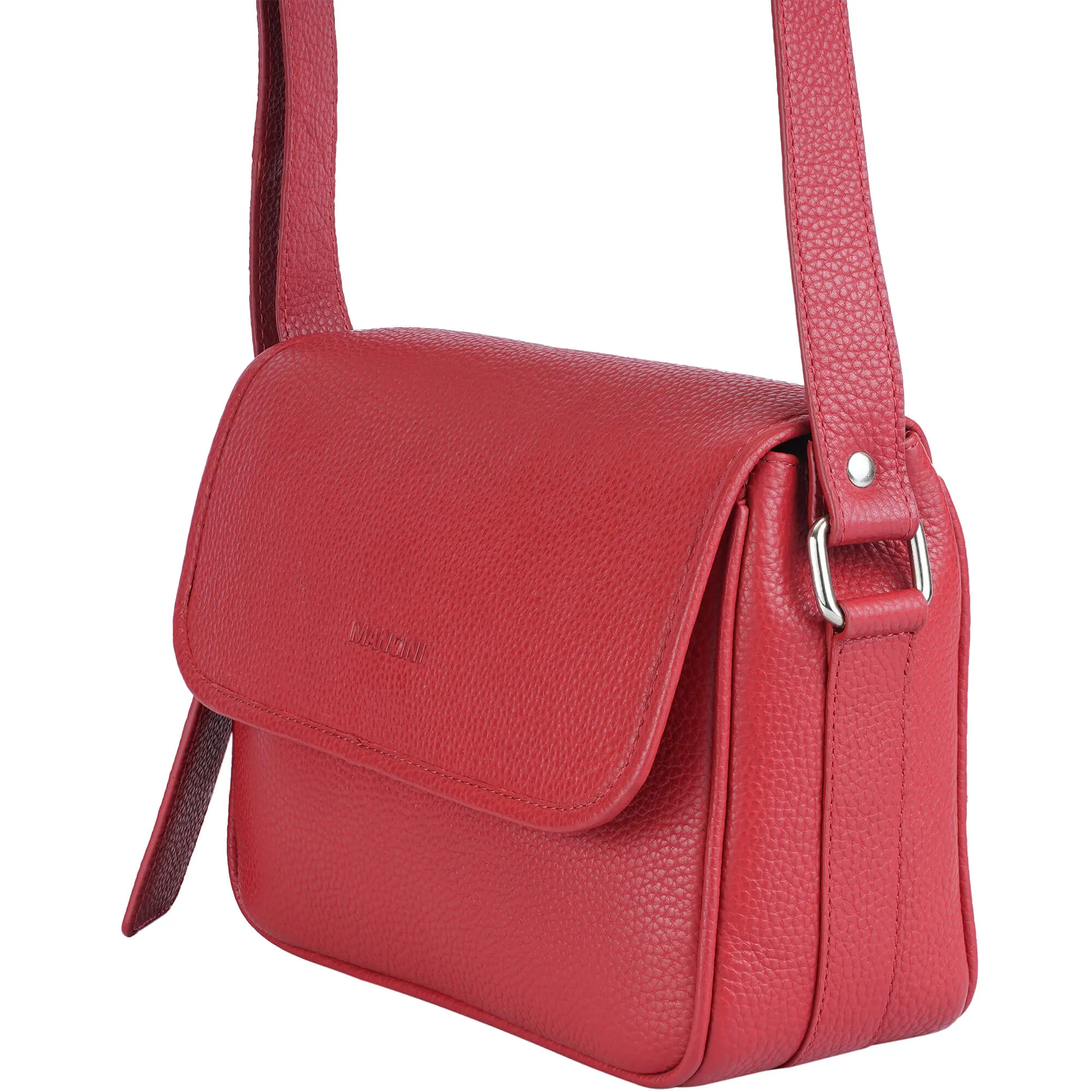 Mancini Pebbled Kimberly Flap Closure Handbag