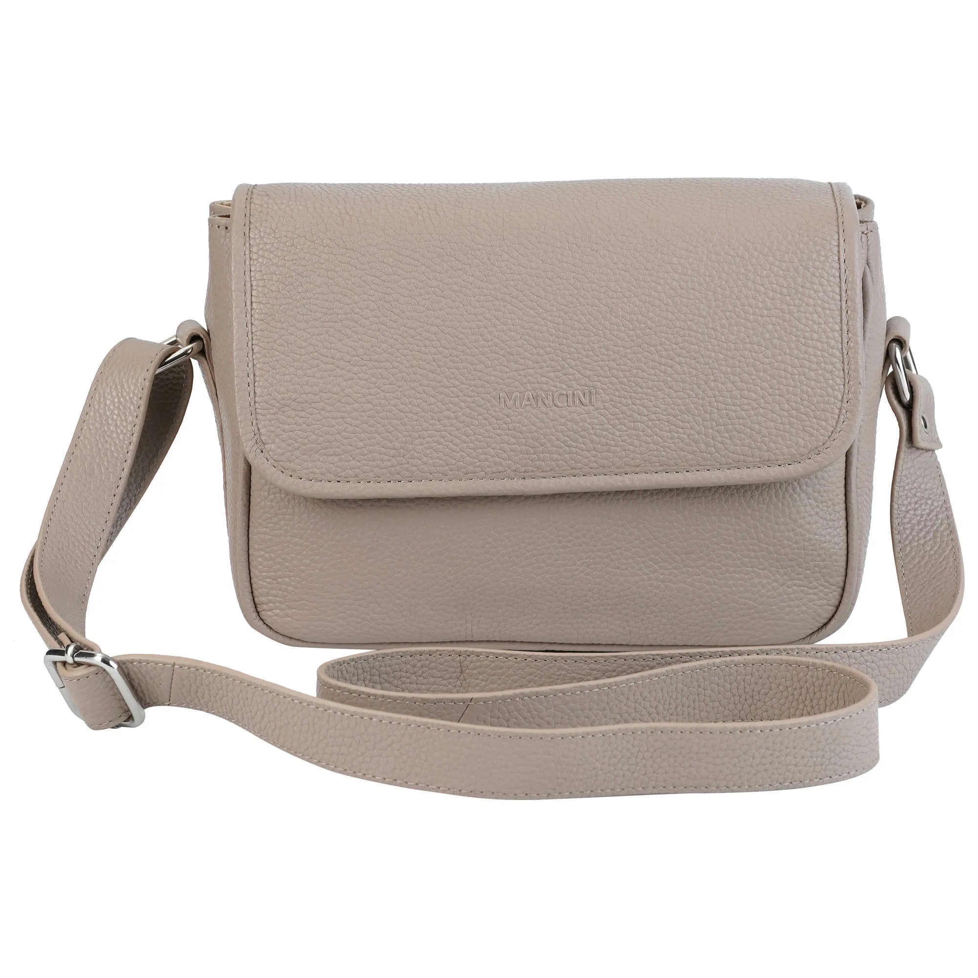 Mancini Pebbled Kimberly Flap Closure Handbag