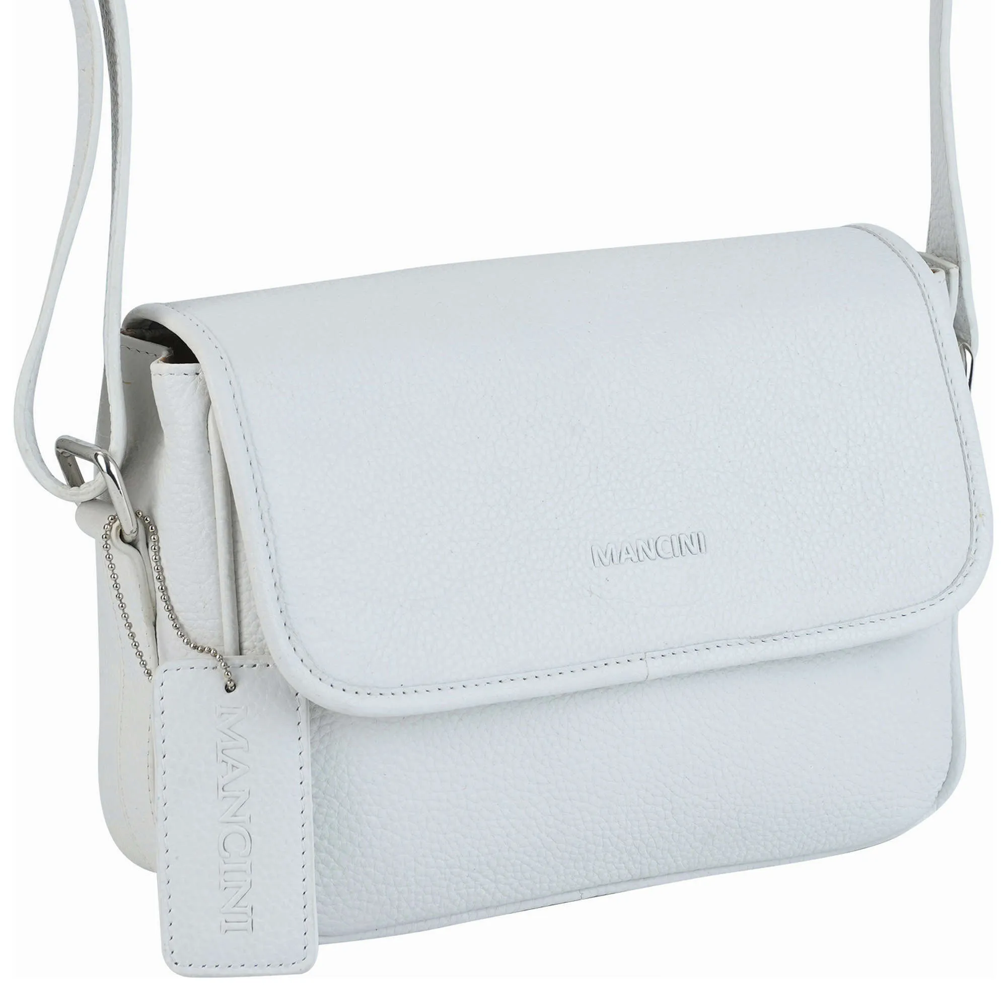 Mancini Pebbled Kimberly Flap Closure Handbag