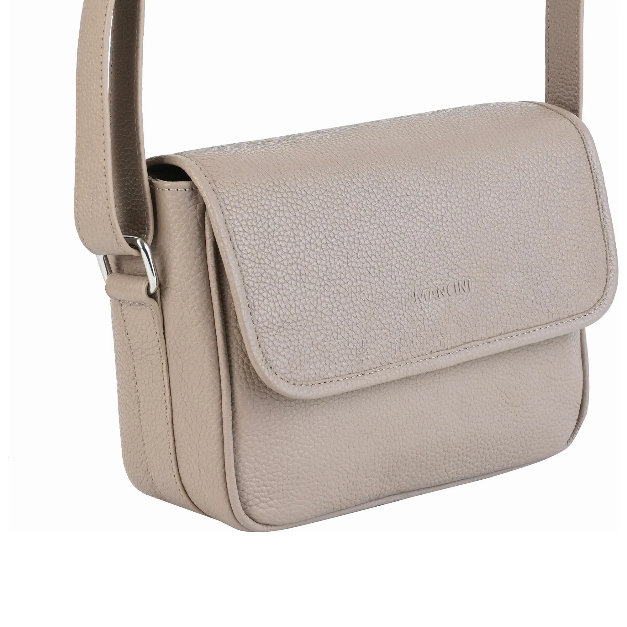 Mancini Pebbled Kimberly Flap Closure Handbag