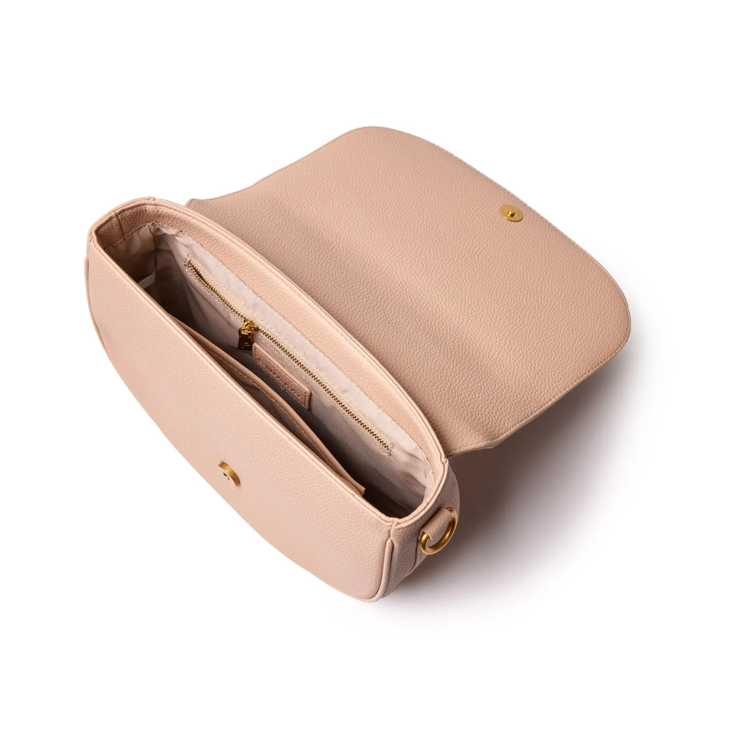 MEDIUM PEBBLE SHOULDER BAG - NUDE