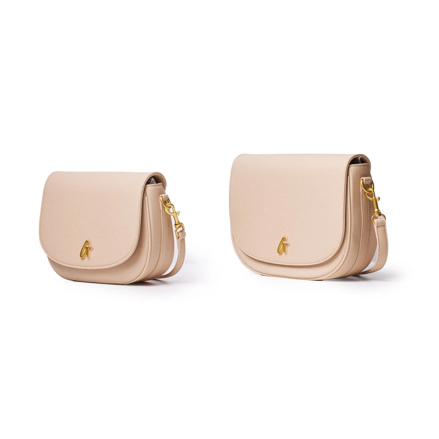 MEDIUM PEBBLE SHOULDER BAG - NUDE