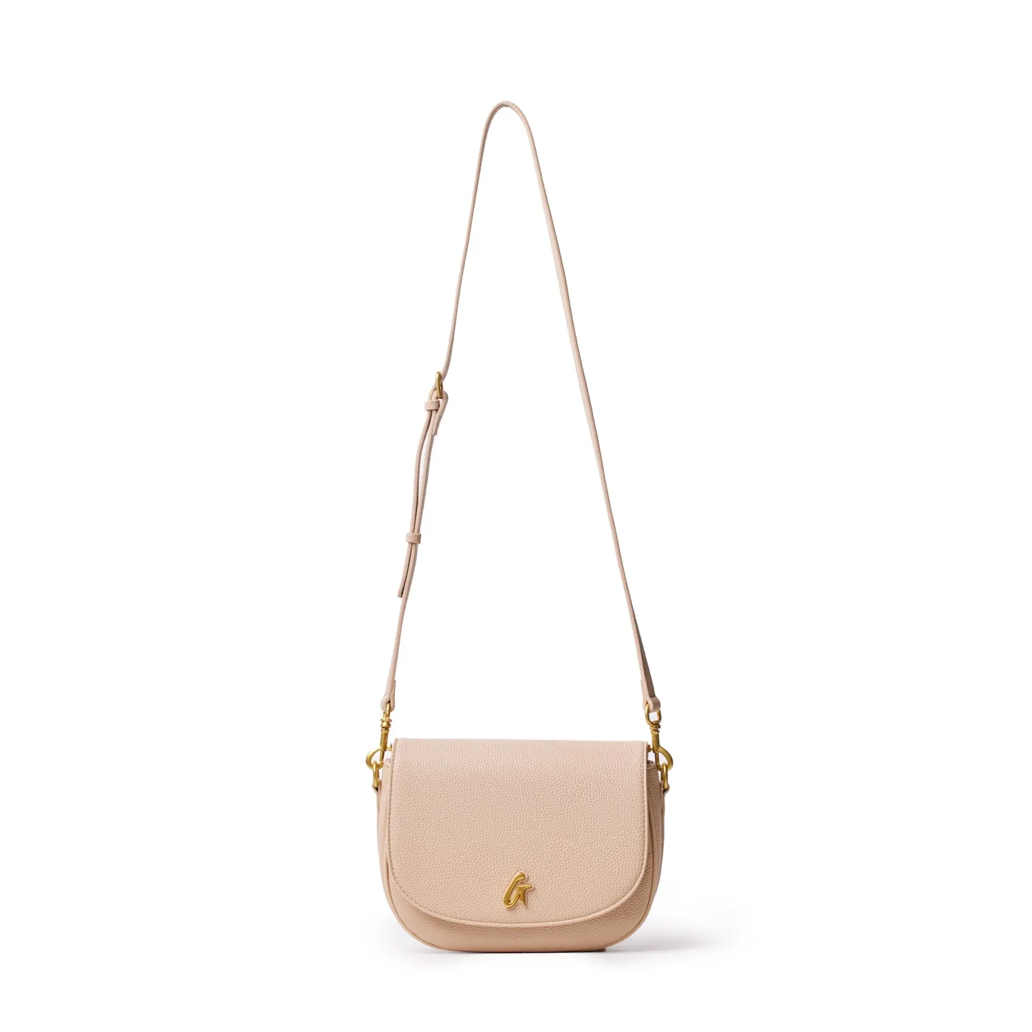 MEDIUM PEBBLE SHOULDER BAG - NUDE