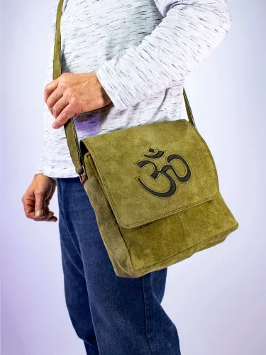 Om suede crossbody bag