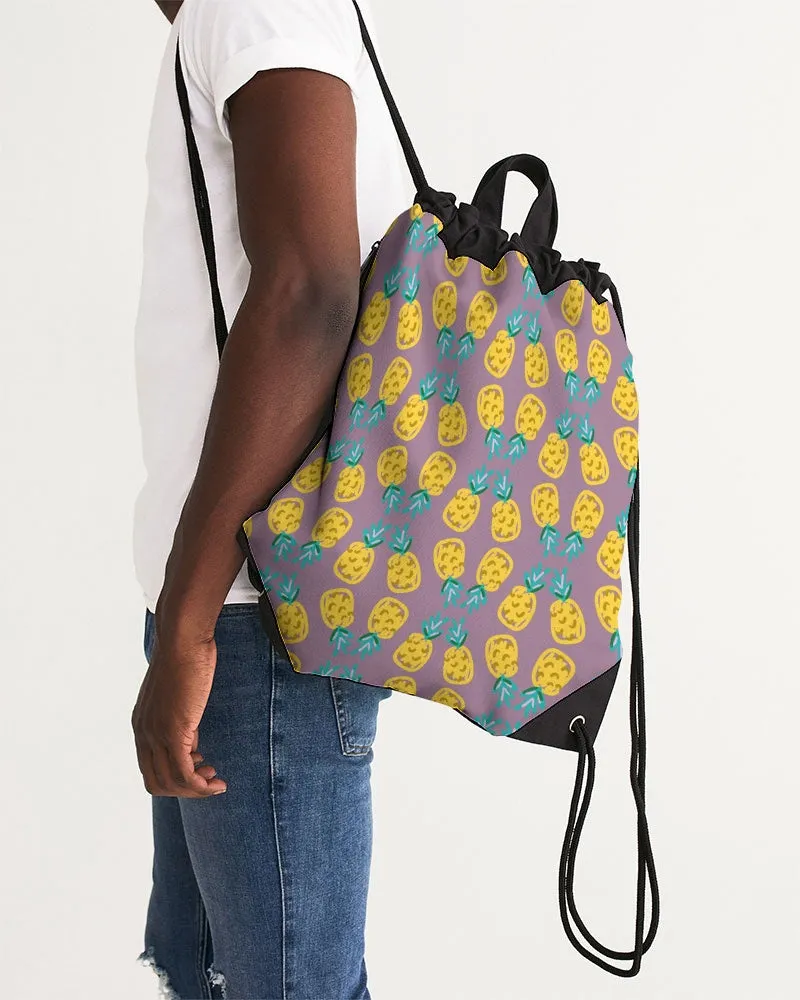 Pineapple Twins Canvas Drawstring Bag