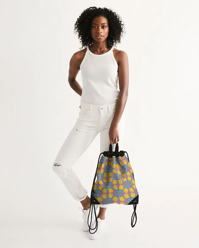 Pineapple Twins Canvas Drawstring Bag