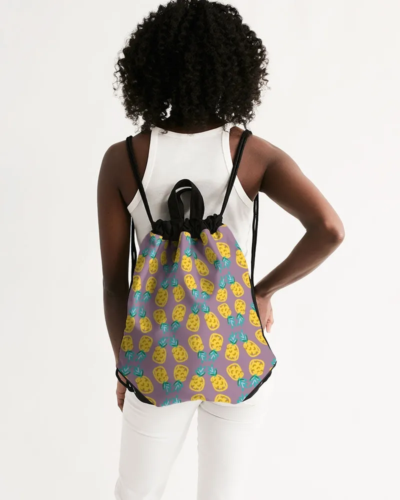 Pineapple Twins Canvas Drawstring Bag