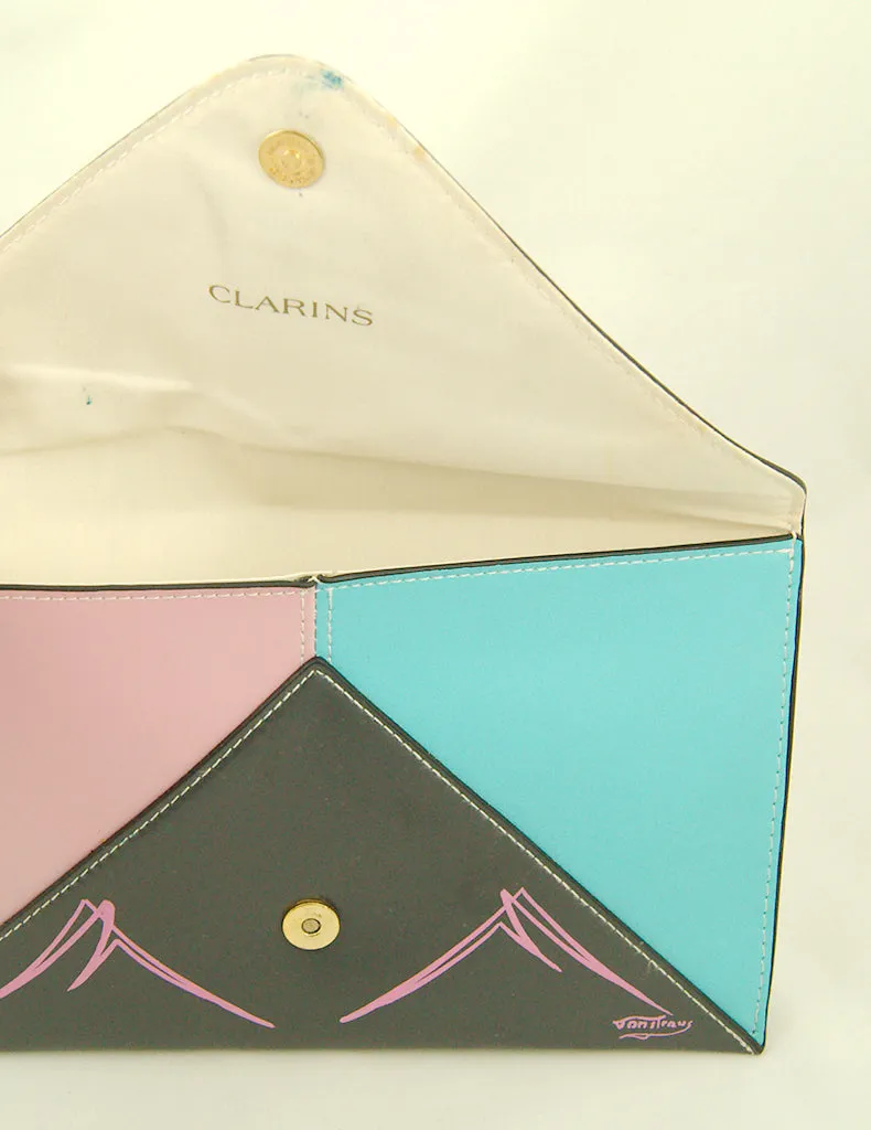 Pinstriped Envelope Clutch Bag