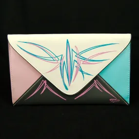 Pinstriped Envelope Clutch Bag