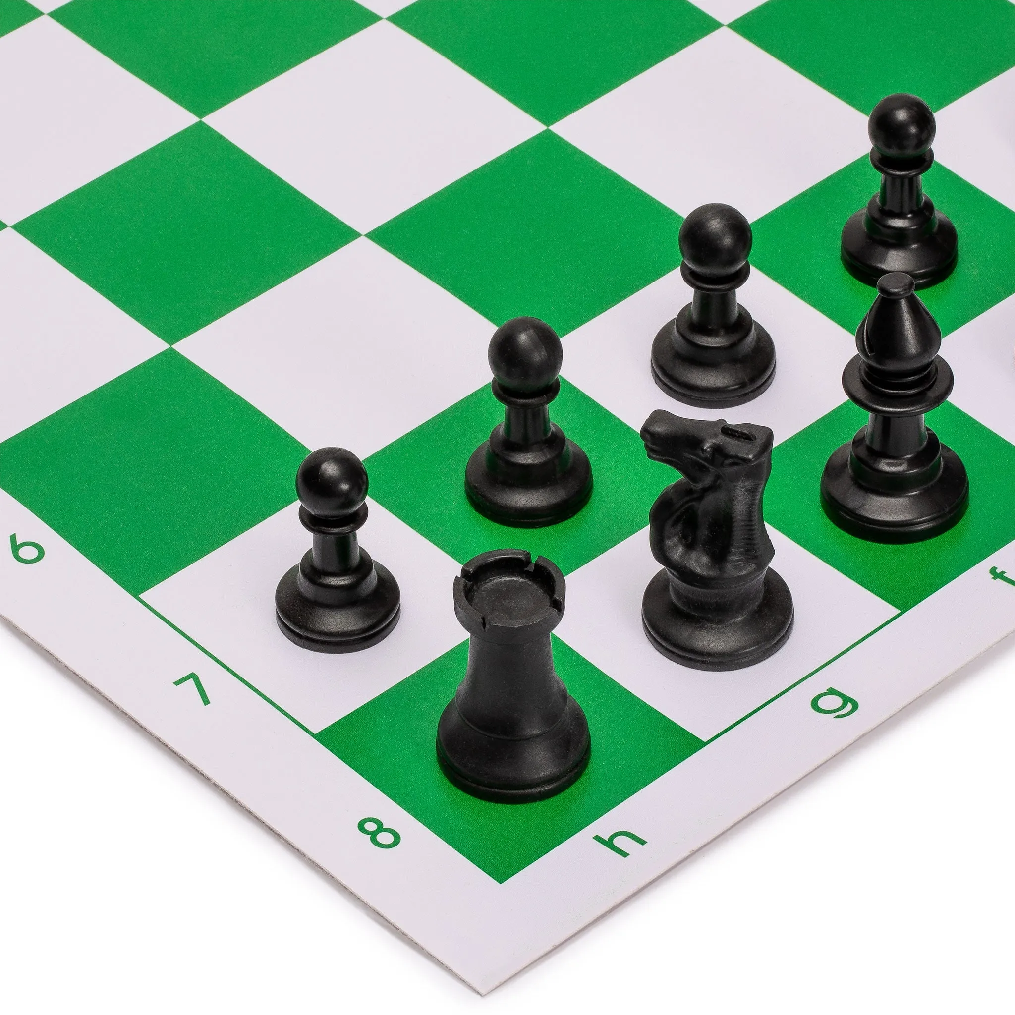 Regulation Tournament Roll-Up Staunton Chess Game Set (19.75-Inch) with Travel Bag - Green