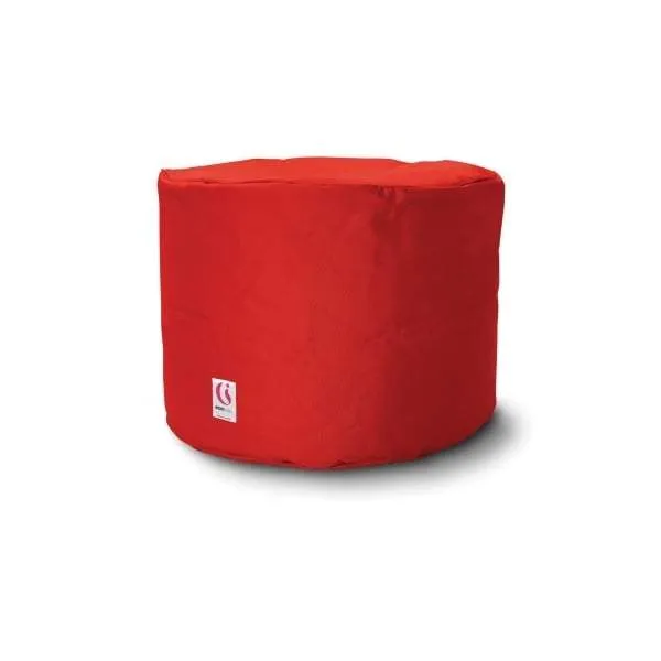 Round Ottoman Outdoor Bean Bag - Red