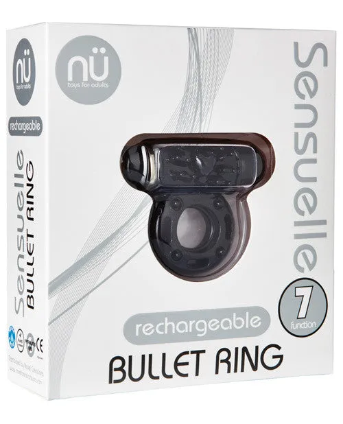 Sensuelle Bullet Ring Cockring - 7 Function Black