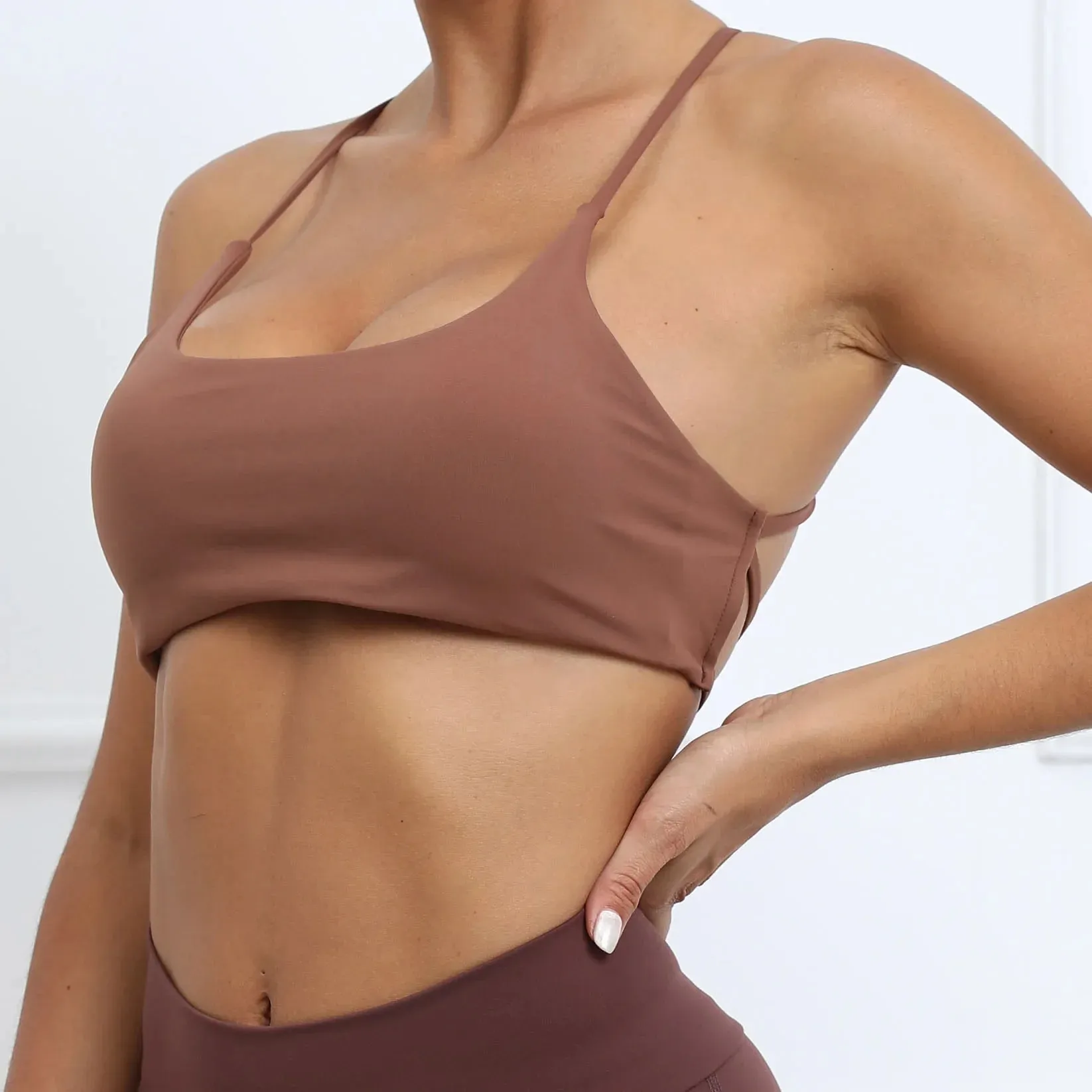 Strappy Backless Fitness Underwear Women Naked Feeling Shockproof Athletic Tank Top Sexy Sports Bra