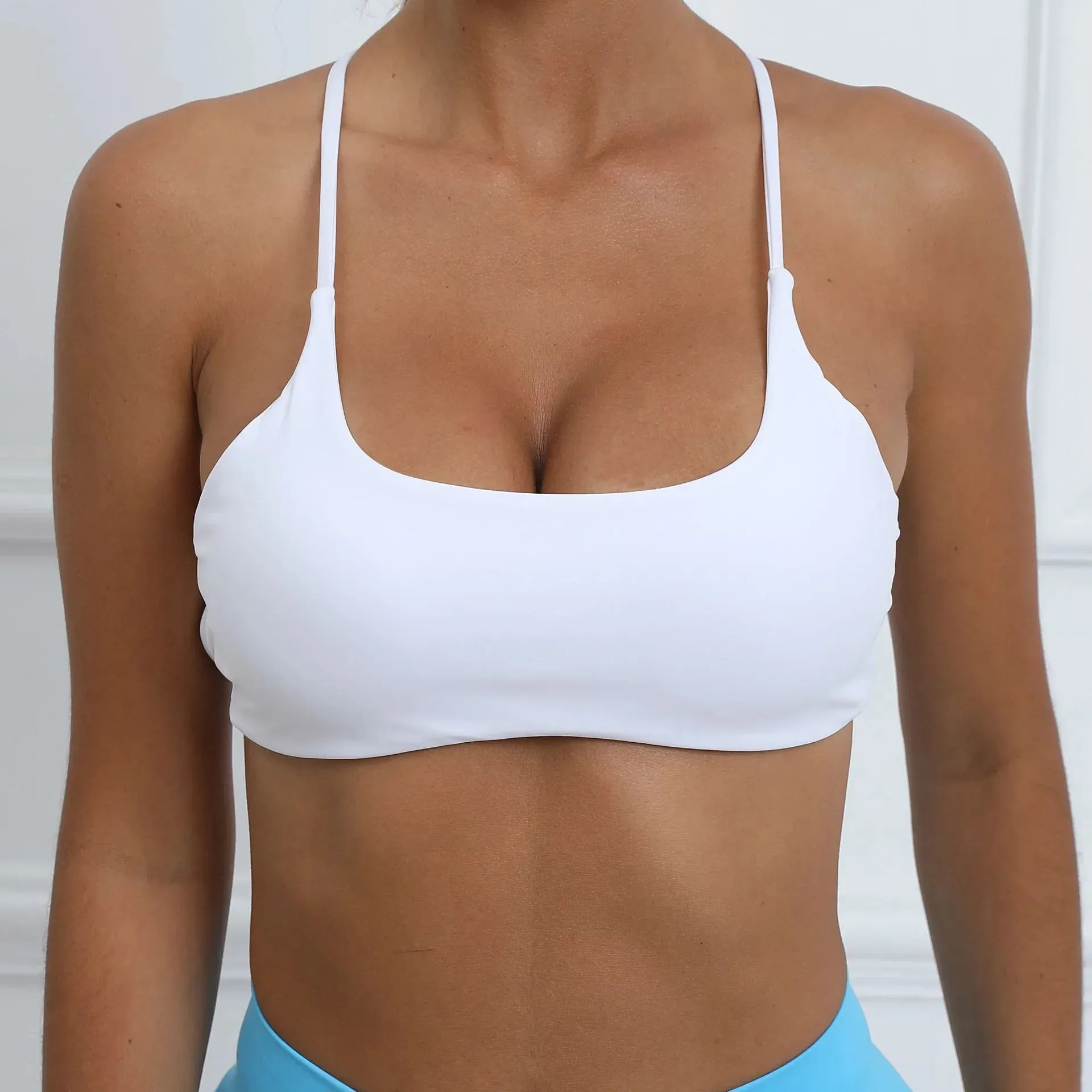 Strappy Backless Fitness Underwear Women Naked Feeling Shockproof Athletic Tank Top Sexy Sports Bra