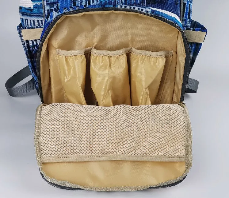 Sun Moon Diaper Bag Backpack, Constellation Stars 70s Baby Girl Waterproof Insulated Pockets Stylish Mom Designer Men Women Multipurpose