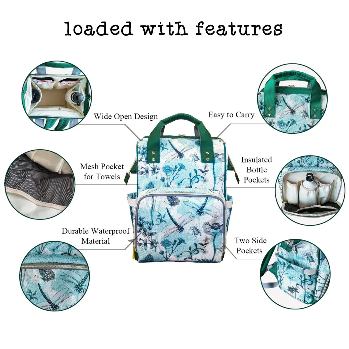 Sun Moon Diaper Bag Backpack, Constellation Stars 70s Baby Girl Waterproof Insulated Pockets Stylish Mom Designer Men Women Multipurpose