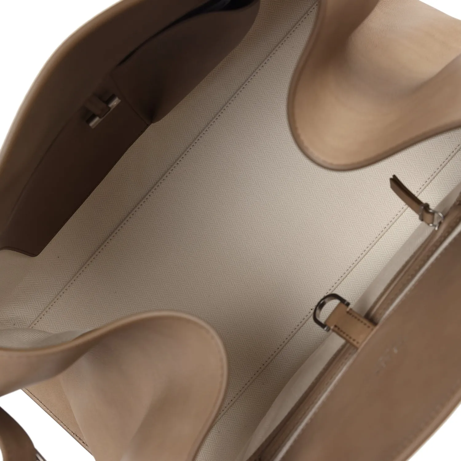The Row Soft Margaux 15 Bag Mouse Grey Saddle Leather Silver Hardware