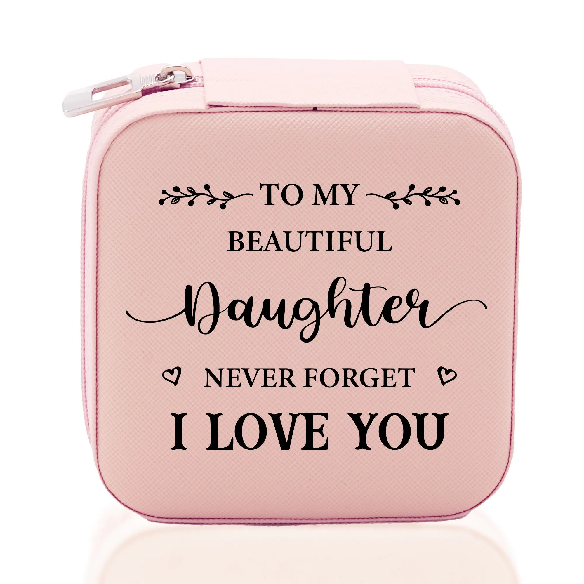 To My Beautiful Daughter Never Forget I Love Cotton Canvas Tote Bag Daughter Birthday Gift From Mother to Daughter Jewelry Box Gift