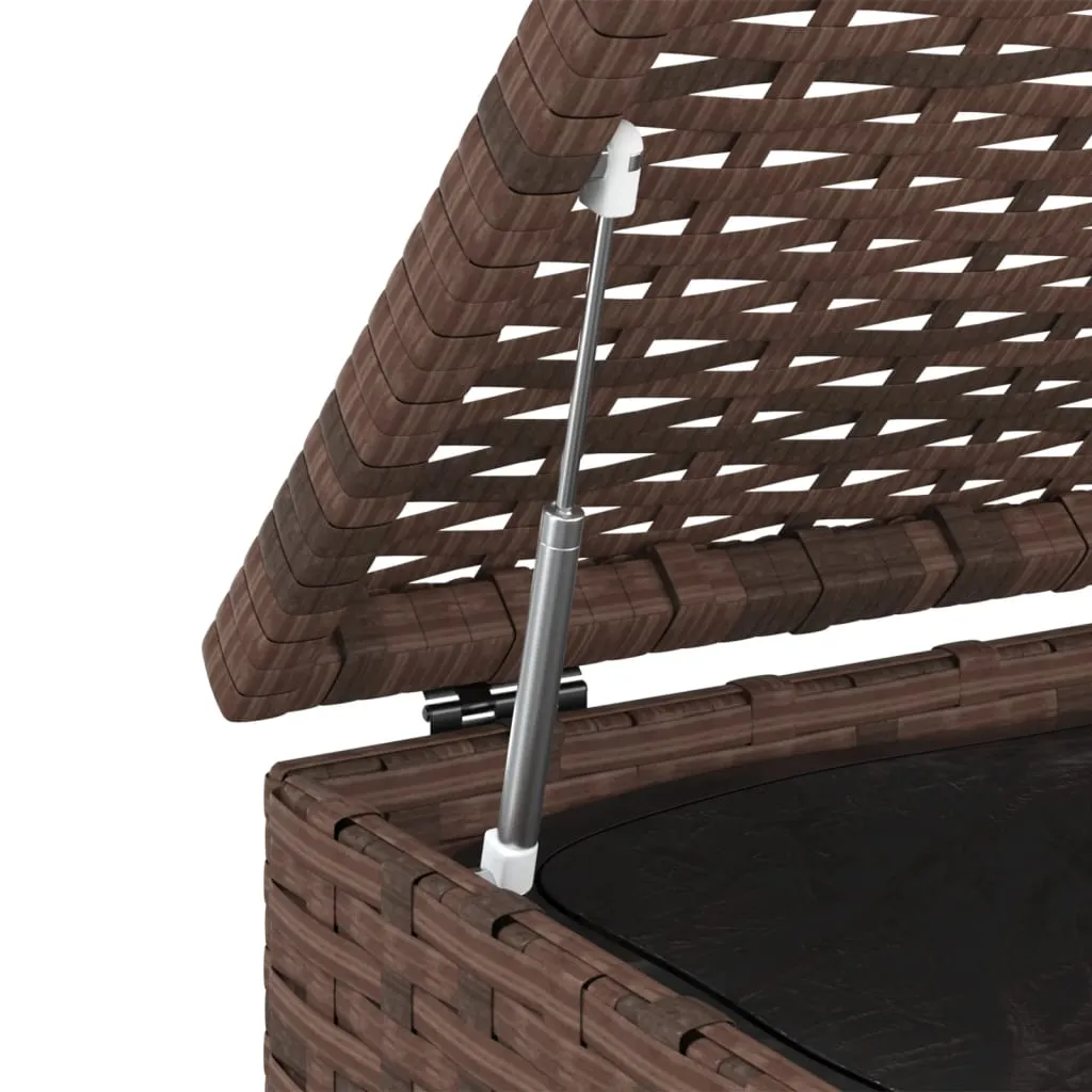 vidaXL Garden Cushion Box PE Rattan 100x97.5x104 cm Brown