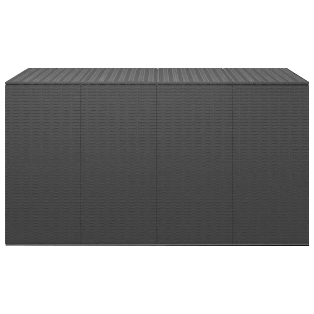 vidaXL Garden Cushion Box PE Rattan 194x100x103 cm Black