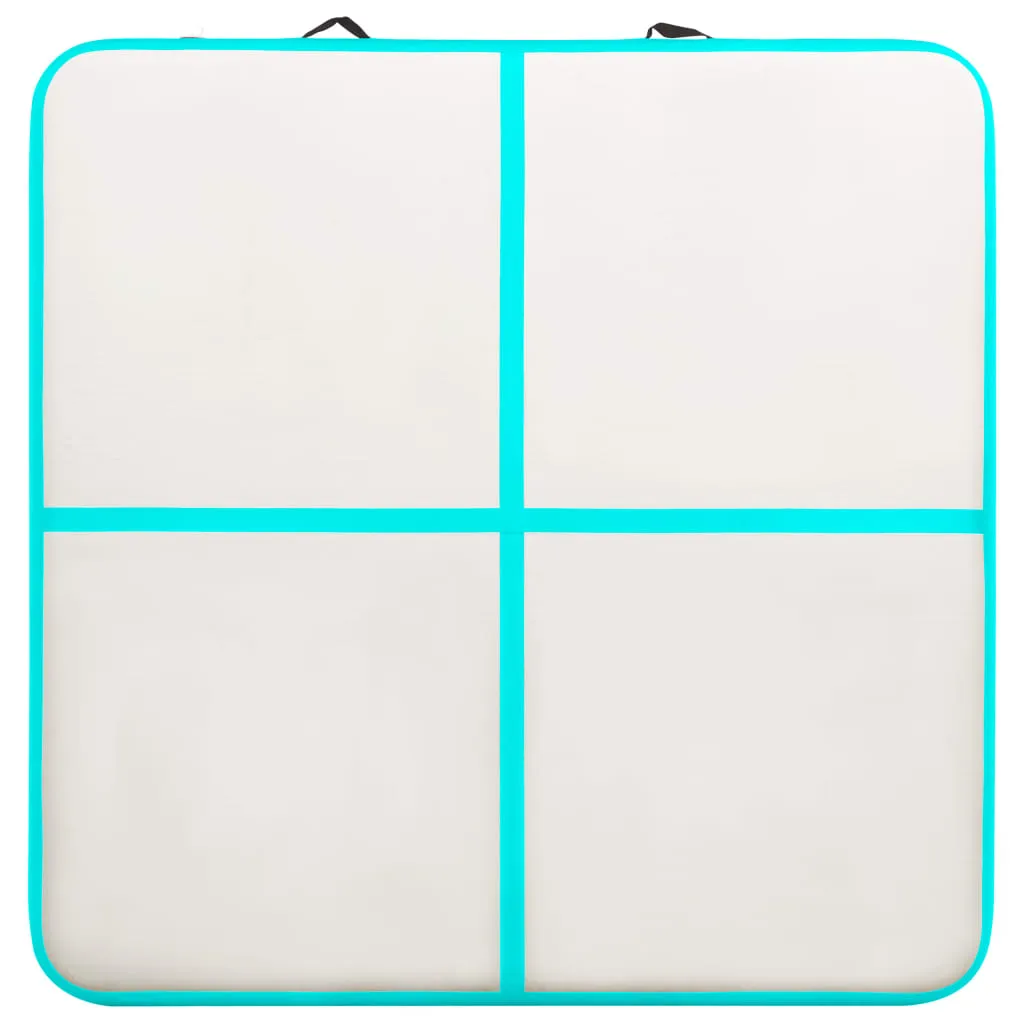 vidaXL Inflatable Gymnastics Mat with Pump 200x200x10 cm PVC Green