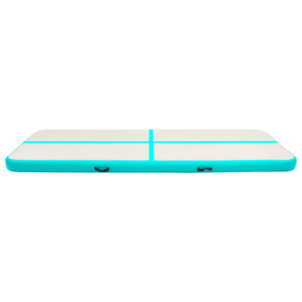 vidaXL Inflatable Gymnastics Mat with Pump 400x100x20 cm PVC Green