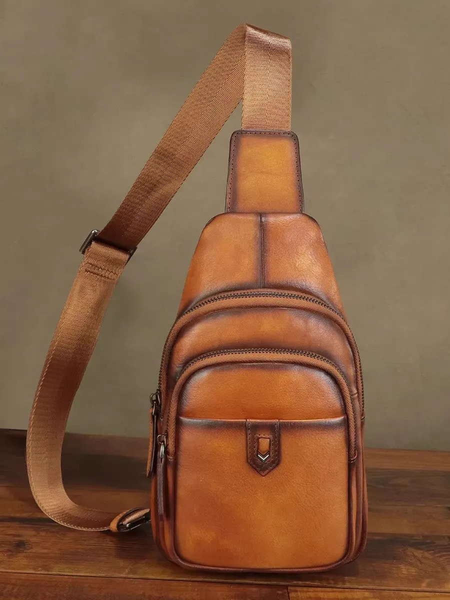 Women's Crossbody Chest Bag Leather Sling Bags For Women