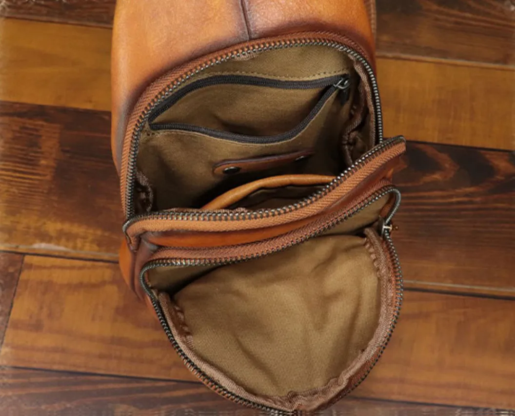 Women's Crossbody Chest Bag Leather Sling Bags For Women