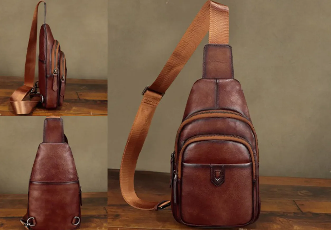 Women's Crossbody Chest Bag Leather Sling Bags For Women