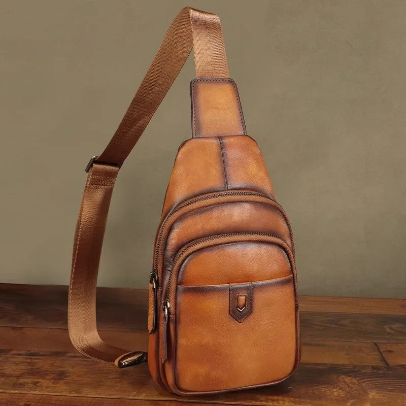 Women's Crossbody Chest Bag Leather Sling Bags For Women