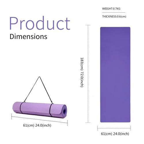 Yoga-1 Kono TPE Non-slip Classic Yoga Mat - Purple And Pink | Eco-friendly & Durable