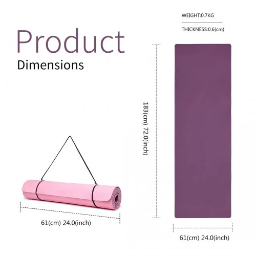 Yoga-1 Kono TPE Non-slip Classic Yoga Mat - Purple And Pink | Eco-friendly & Durable