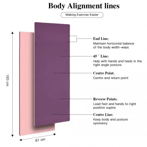 Yoga-1 Kono TPE Non-slip Classic Yoga Mat - Purple And Pink | Eco-friendly & Durable