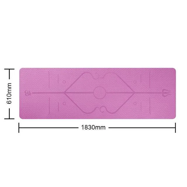 Yoga Mat with Position Line Non Slip Fitness Exercise Carpet Mat Workout