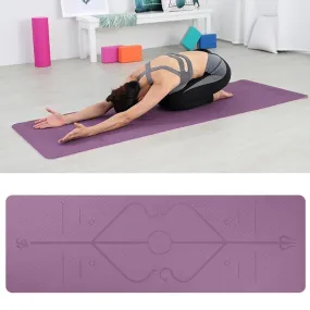 Yoga Mat with Position Line Non Slip Fitness Exercise Carpet Mat Workout