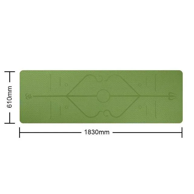 Yoga Mat with Position Line Non Slip Fitness Exercise Carpet Mat Workout