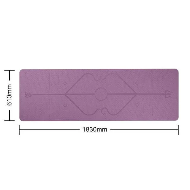 Yoga Mat with Position Line Non Slip Fitness Exercise Carpet Mat Workout
