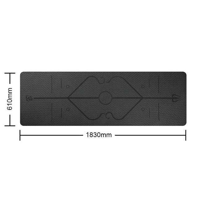 Yoga Mat with Position Line Non Slip Fitness Exercise Carpet Mat Workout